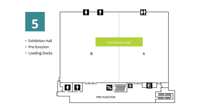 Diagram of  5th floor of the Greater Tacoma Convention Center
